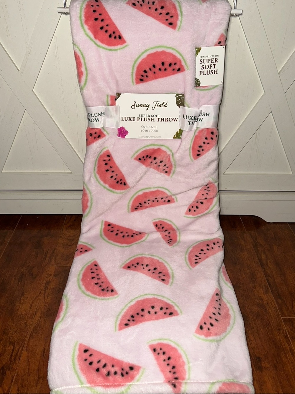 Watermelon Pink Luxe Plush Throw Blanket